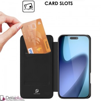 Dux Ducis Skin Pro dirbtinės odos dėklas - juodas (Apple Iphone 17) Dux Ducis Skin Pro dirbtinės odos dėklas - juodas (Apple Iphone 17)